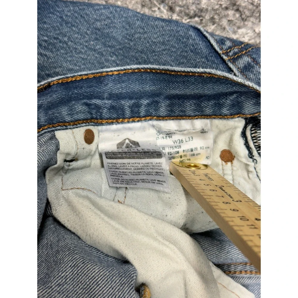 Levis 501 Original Fit Mens Jeans W36 L33 Blue‎ Denim Button Fly Straight Leg